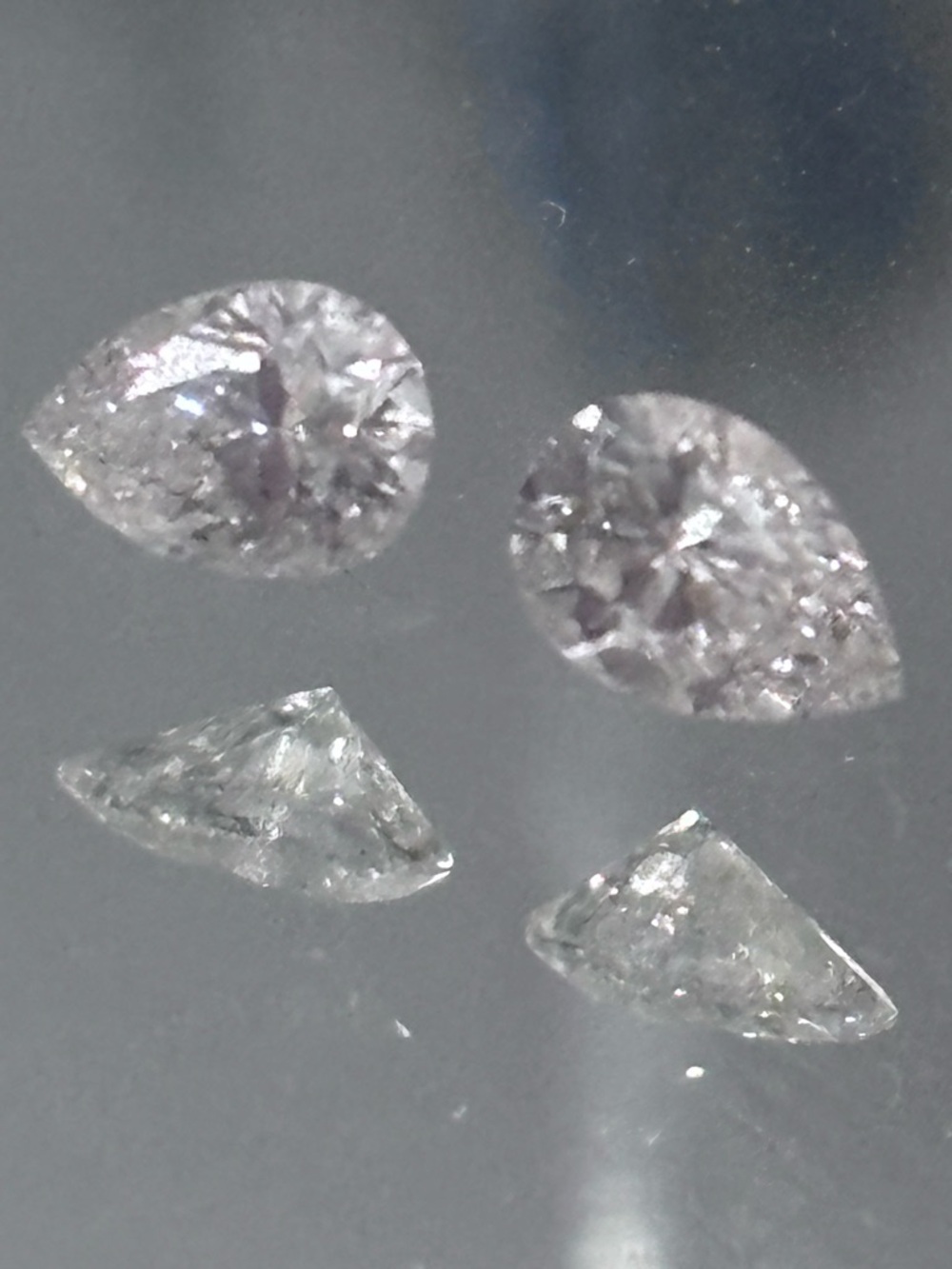 Natural earth mined loose pear shaped diamonds